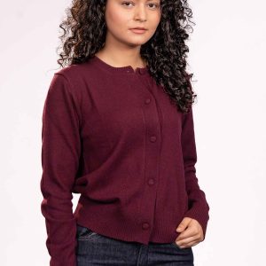 100% cashmere button cardigan image