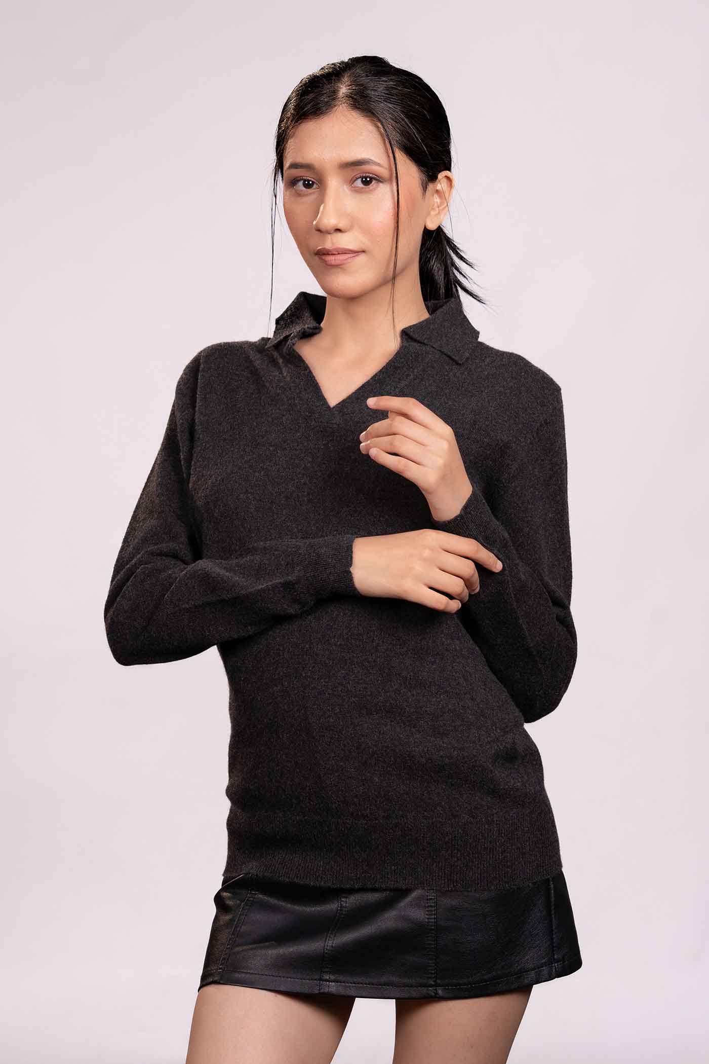 The Loom and Peak cashmere-polo-sweater-image