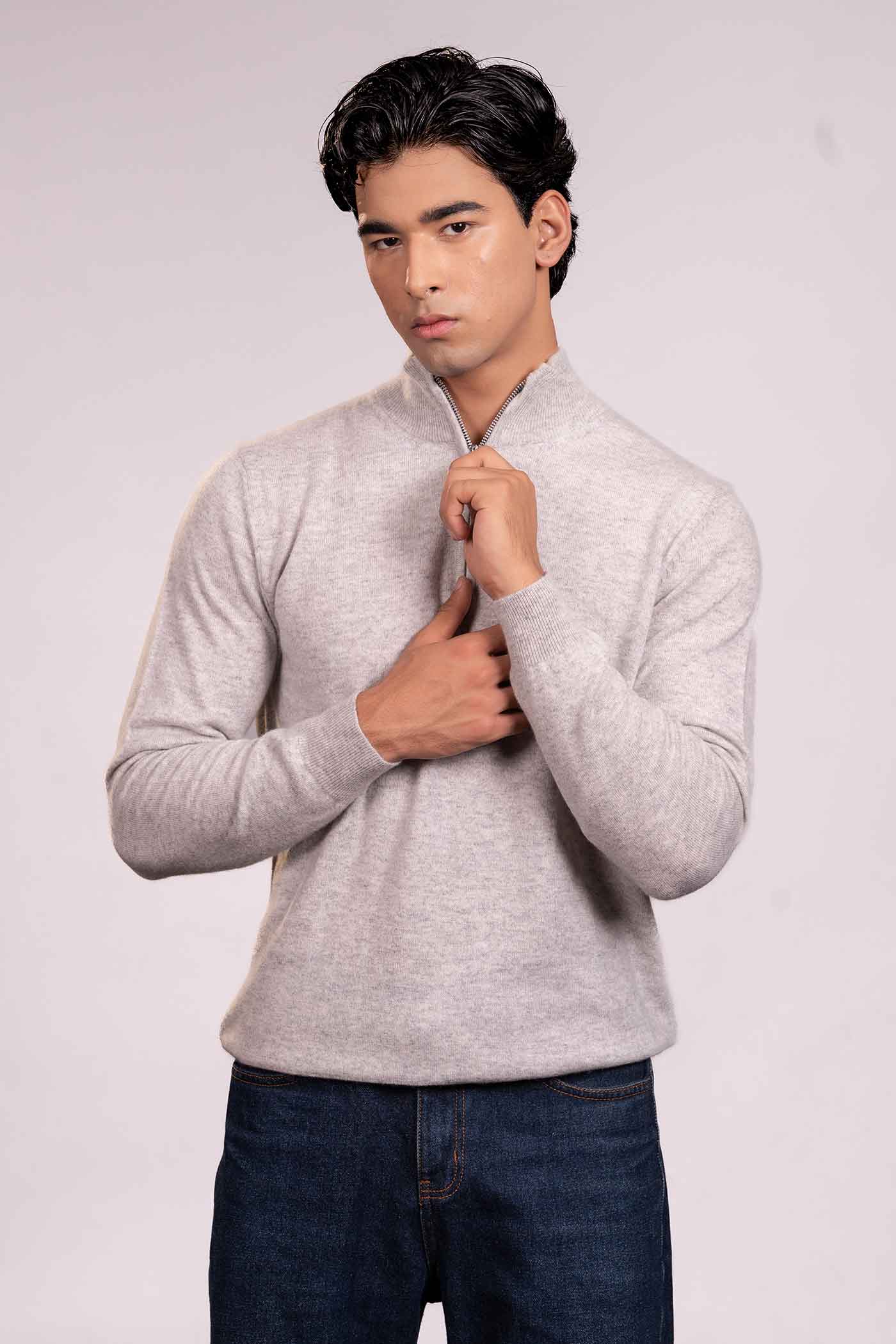 The Loom and Peak Cashmere Half Zip Sweater - Image 3