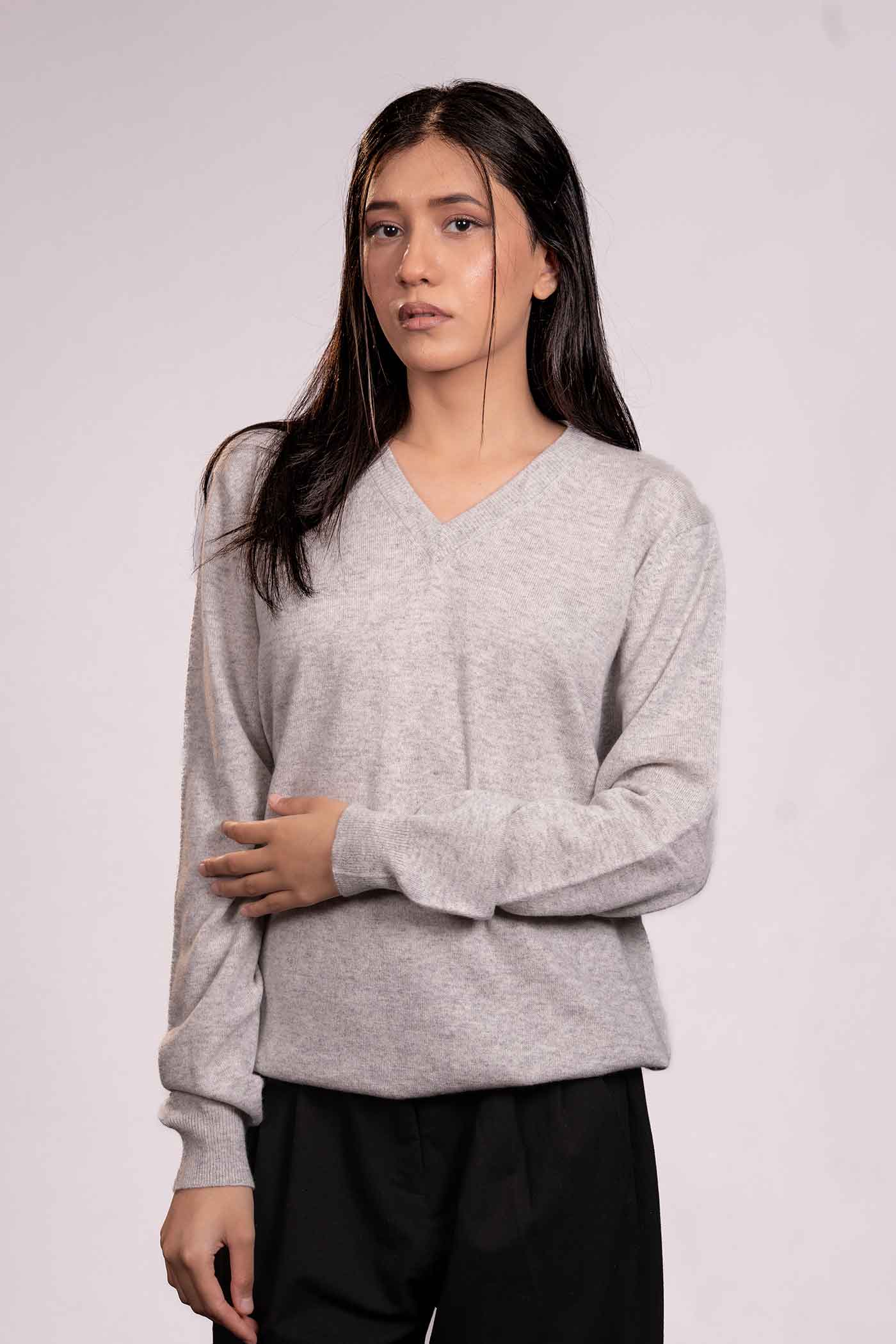 The Loom and Peak cashmere-v-neck-sweater-image